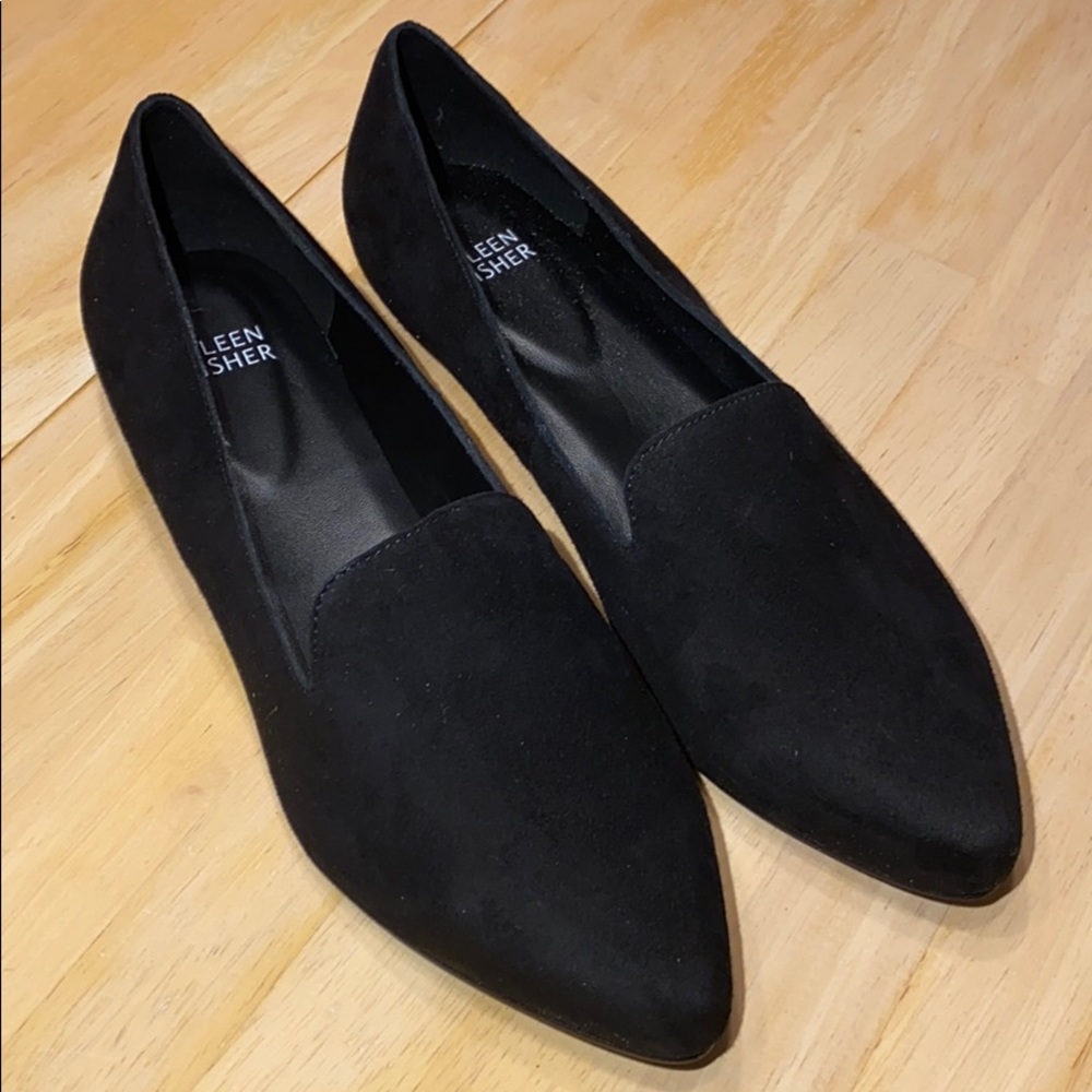 Eileen Fisher loafer flat black suede size 8